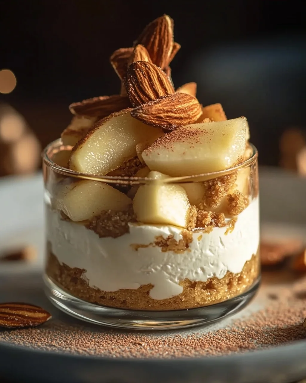 Winterliche Spekulatius-Creme mit Bratapfelkompott