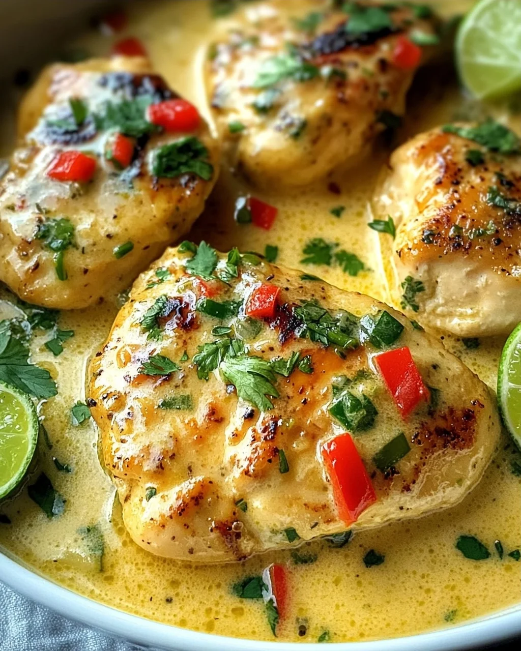 Zartes Hähnchen in Kokos-Limetten-Sauce