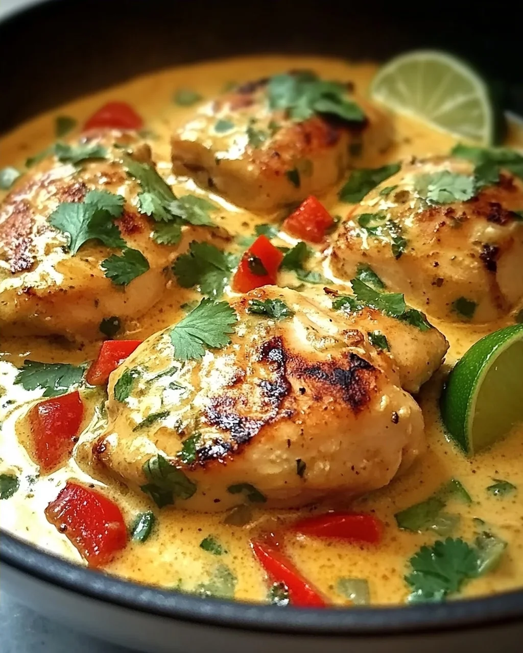Zartes Hähnchen in Kokos-Limetten-Sauce